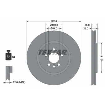 Jeu de 2 disques de frein avant TEXTAR 92170303