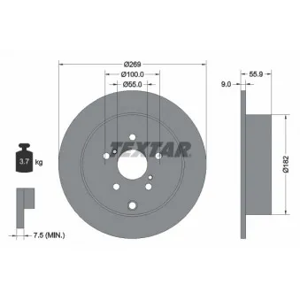 Jeu de 2 disques de frein arrière TEXTAR