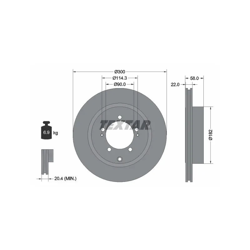 Jeu de 2 disques de frein arrière TEXTAR 92170603