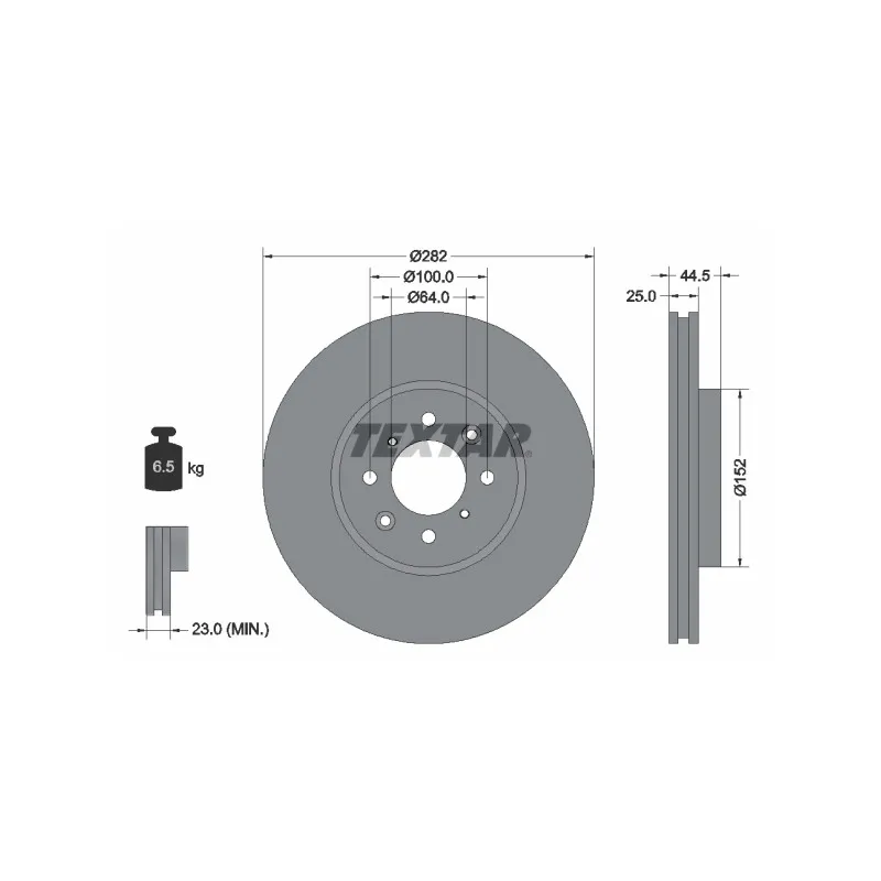 Jeu de 2 disques de frein avant TEXTAR 92170703