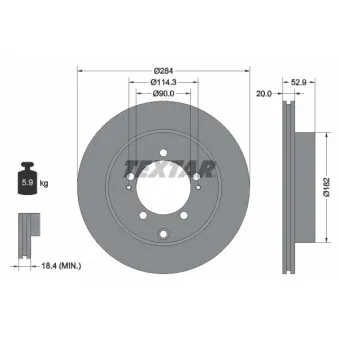 Jeu de 2 disques de frein arrière TEXTAR 92171303