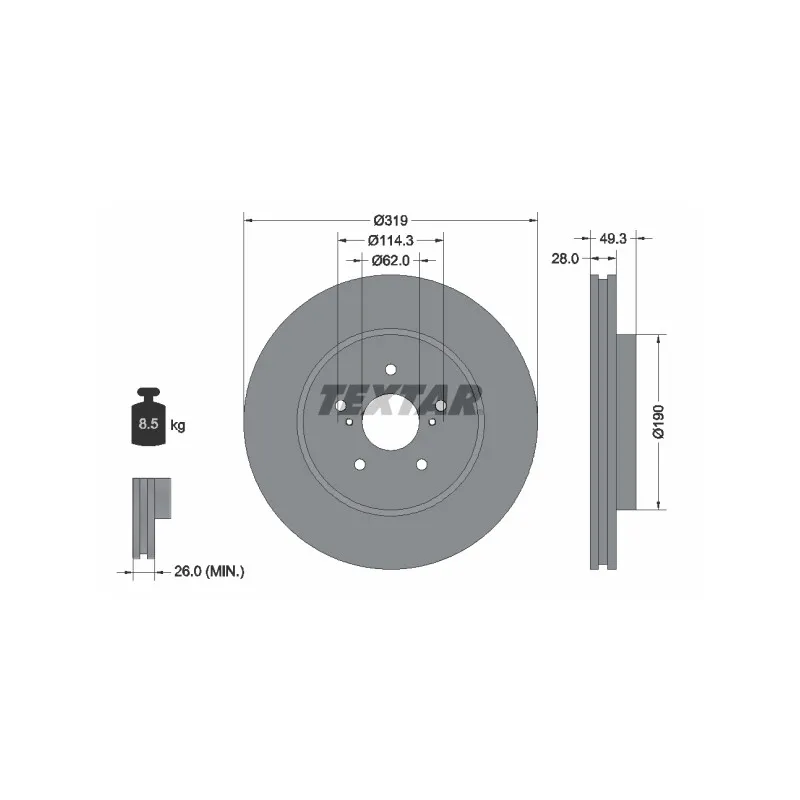 Jeu de 2 disques de frein avant TEXTAR 92171503