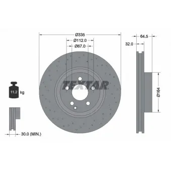 Jeu de 2 disques de frein avant TEXTAR 92171905