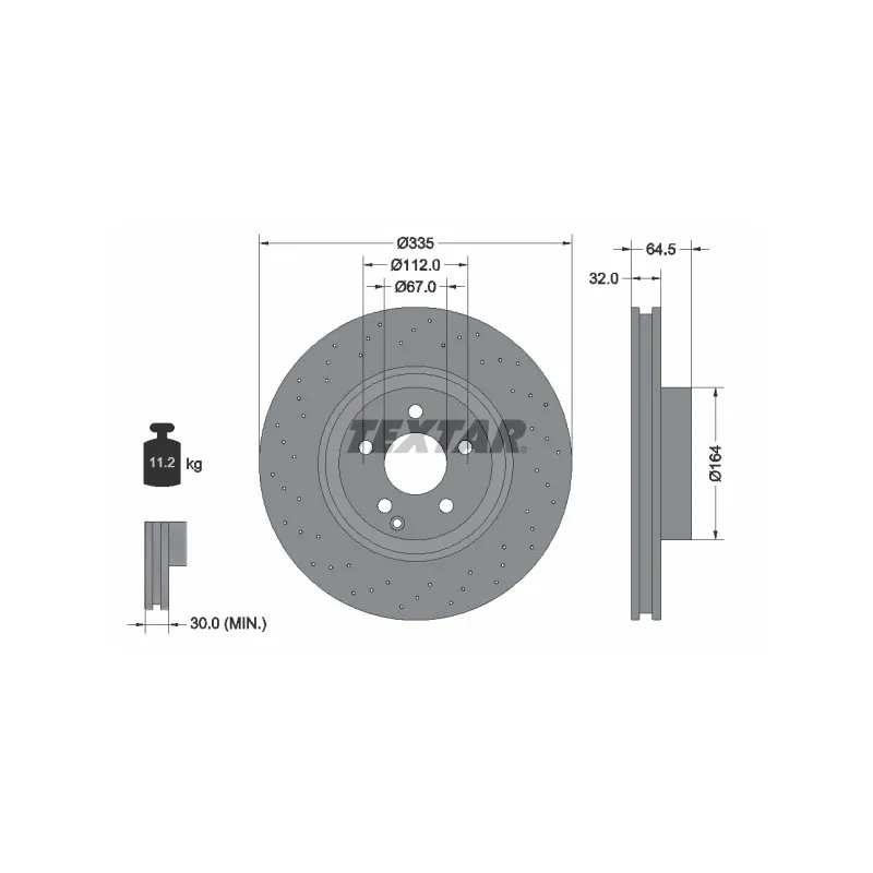 Jeu de 2 disques de frein avant TEXTAR 92171905