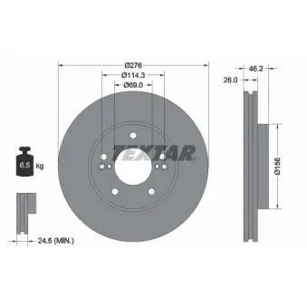 Jeu de 2 disques de frein avant TEXTAR 92173203