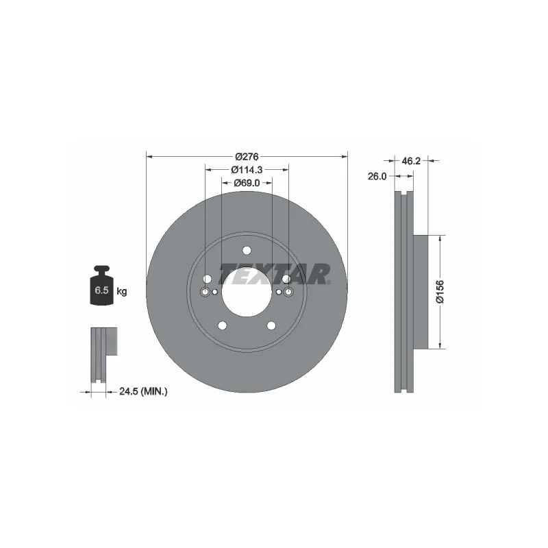 Jeu de 2 disques de frein avant TEXTAR 92173203