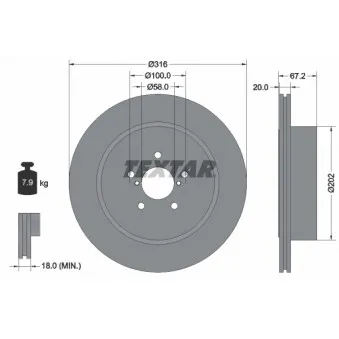 Jeu de 2 disques de frein arrière TEXTAR
