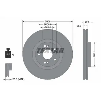 Jeu de 2 disques de frein avant TEXTAR 92174005