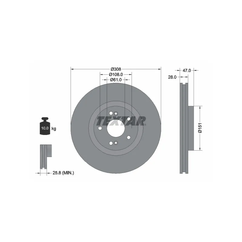 Jeu de 2 disques de frein avant TEXTAR 92174005