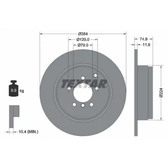 Jeu de 2 disques de frein arrière TEXTAR 92174100