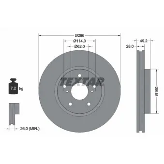 Jeu de 2 disques de frein avant TEXTAR 92174303