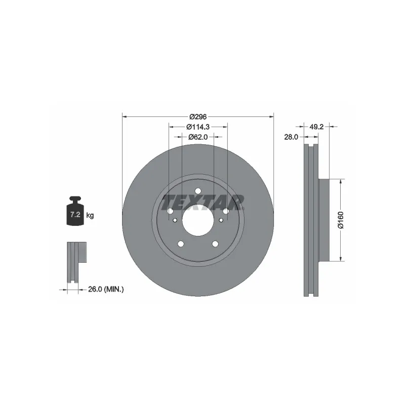 Jeu de 2 disques de frein avant TEXTAR 92174303