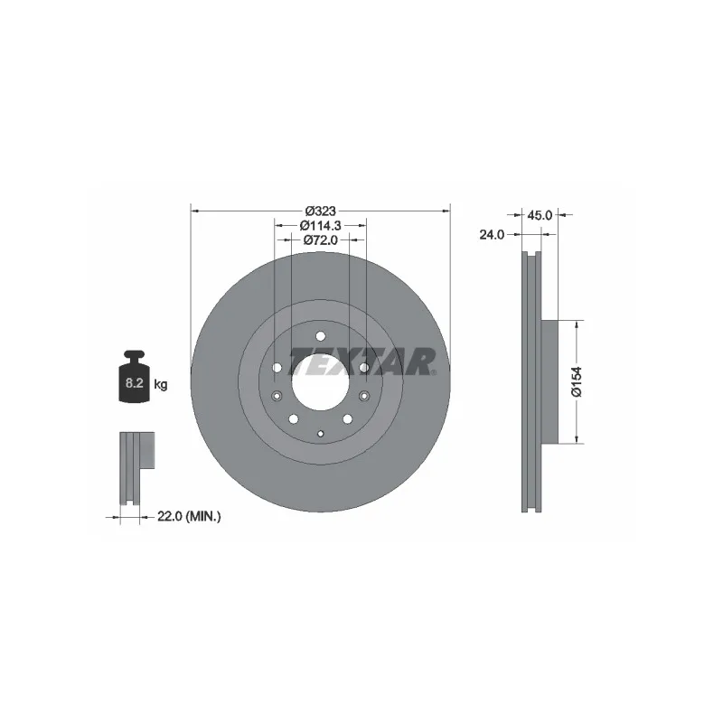 Jeu de 2 disques de frein avant TEXTAR 92174403