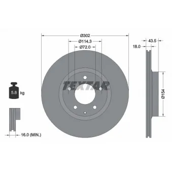 Jeu de 2 disques de frein arrière TEXTAR