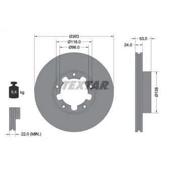 Jeu de 2 disques de frein avant TEXTAR 92174603