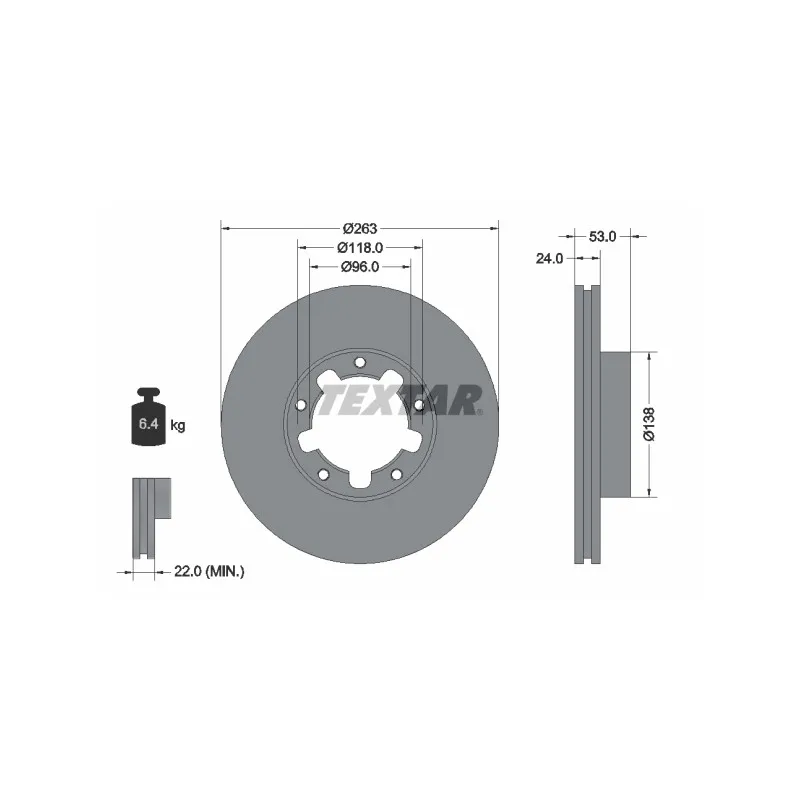 Jeu de 2 disques de frein avant TEXTAR 92174603
