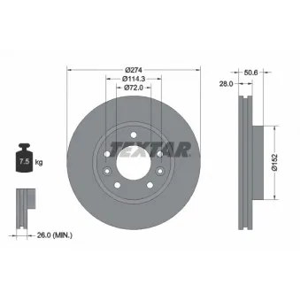Jeu de 2 disques de frein avant TEXTAR 92174703