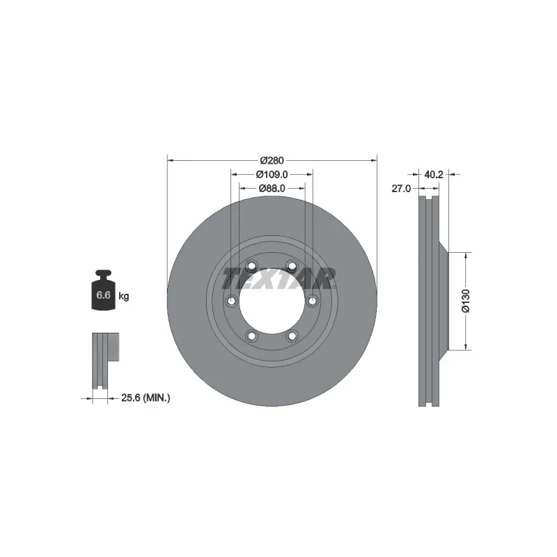 Jeu de 2 disques de frein avant TEXTAR 92174803