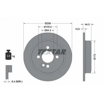 Jeu de 2 disques de frein arrière TEXTAR 92175003