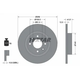 Jeu de 2 disques de frein avant TEXTAR 92175103