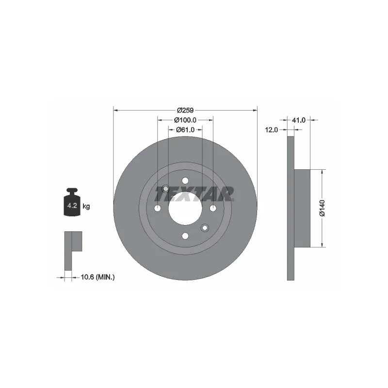 Jeu de 2 disques de frein avant TEXTAR 92175103