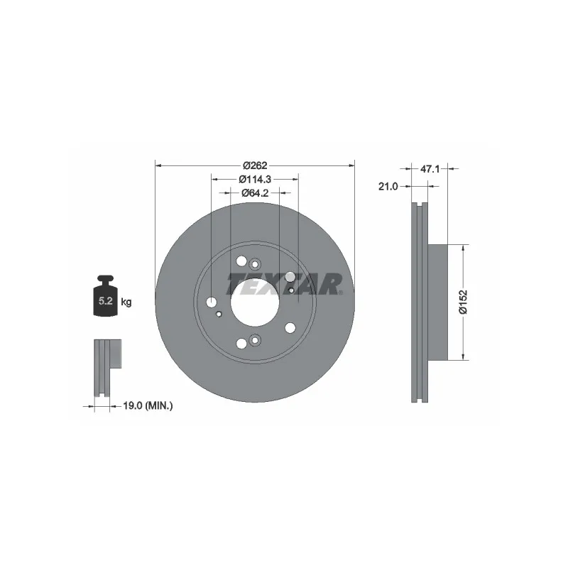 Jeu de 2 disques de frein avant TEXTAR 92175803