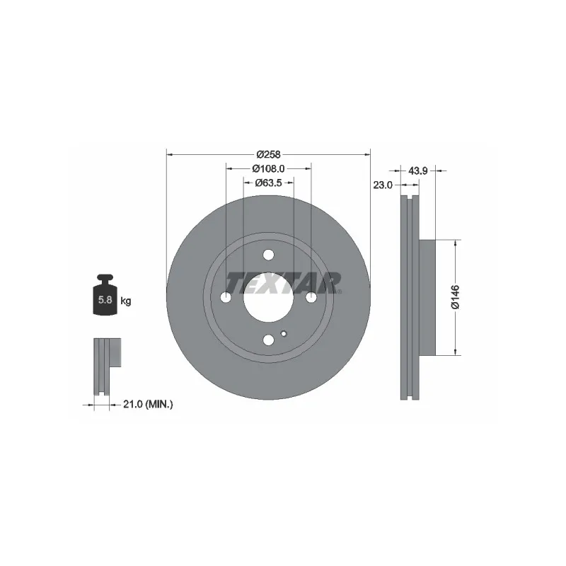 Jeu de 2 disques de frein avant TEXTAR 92176003