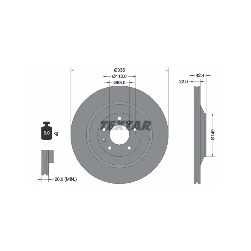 Jeu de 2 disques de frein arrière TEXTAR 92177005