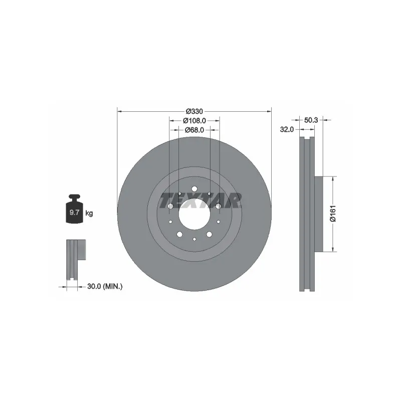 Jeu de 2 disques de frein avant TEXTAR 92178103