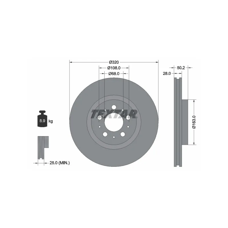 Jeu de 2 disques de frein avant TEXTAR 92178203