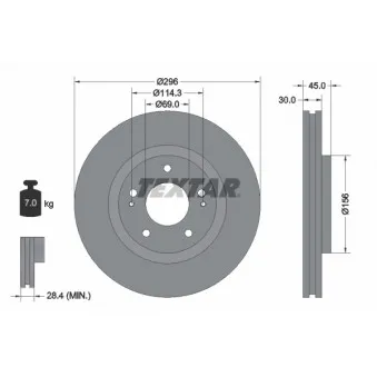 Jeu de 2 disques de frein avant TEXTAR 92178703