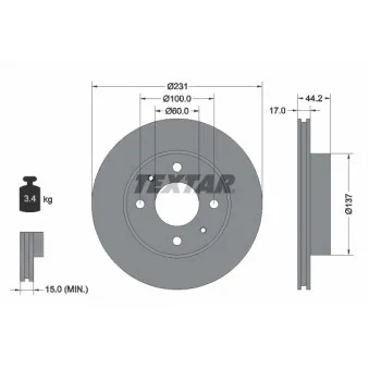 Jeu de 2 disques de frein avant TEXTAR 92179103