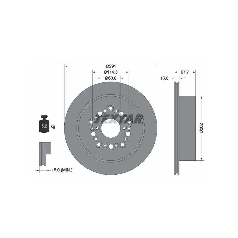 Jeu de 2 disques de frein arrière TEXTAR 92179403