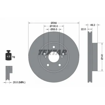 Jeu de 2 disques de frein avant TEXTAR 92179503