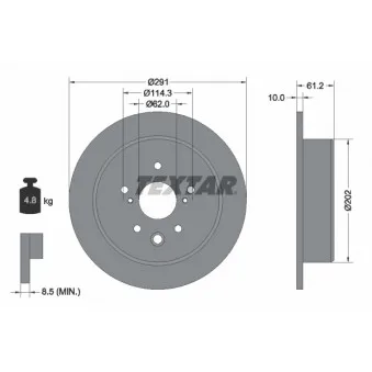 Jeu de 2 disques de frein arrière TEXTAR