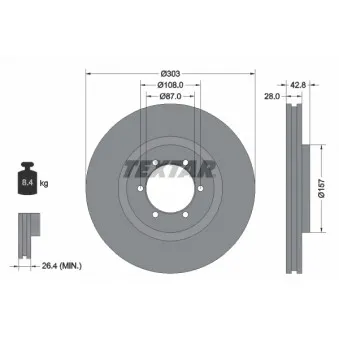Jeu de 2 disques de frein avant TEXTAR 92180003