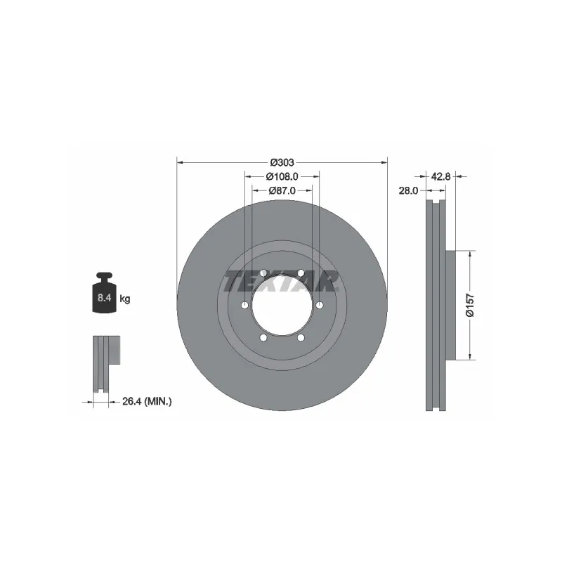 Jeu de 2 disques de frein avant TEXTAR 92180003