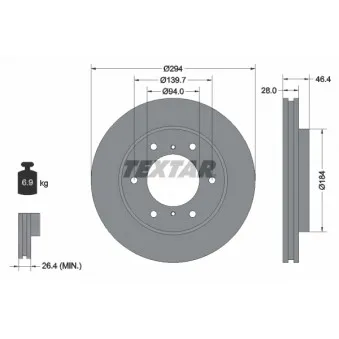 Jeu de 2 disques de frein avant TEXTAR 92180203