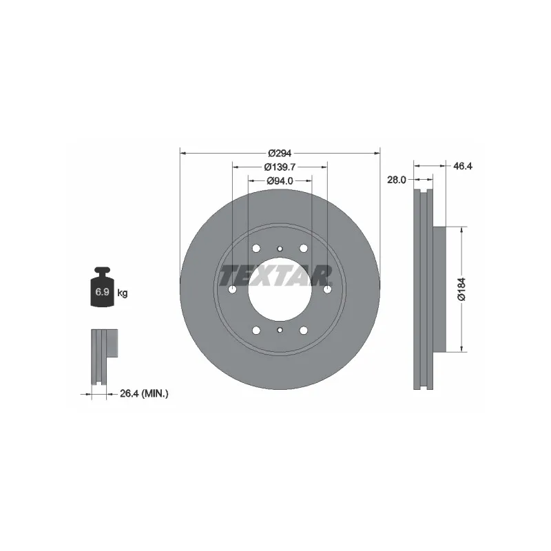 Jeu de 2 disques de frein avant TEXTAR 92180203