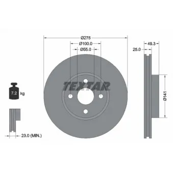 Jeu de 2 disques de frein avant TEXTAR 92180303