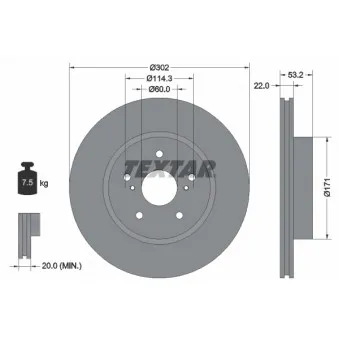 Jeu de 2 disques de frein avant TEXTAR 92180403