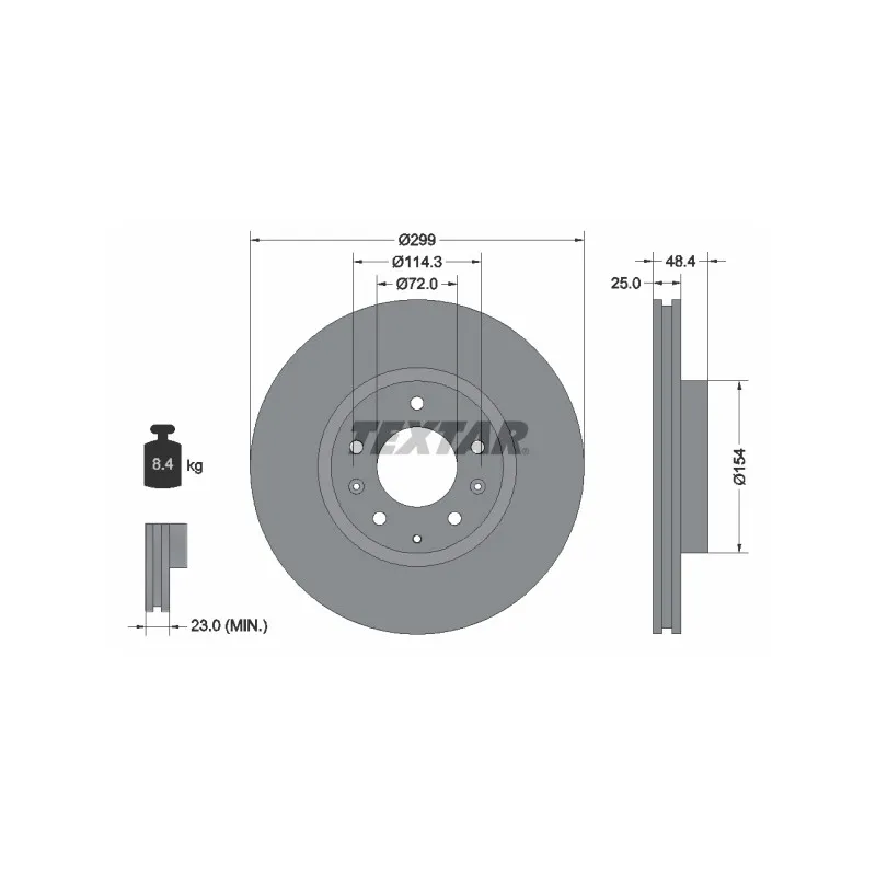 Jeu de 2 disques de frein avant TEXTAR 92180703