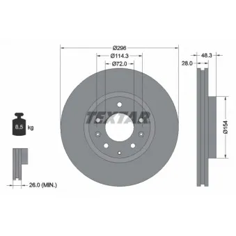 Jeu de 2 disques de frein avant TEXTAR 92180803