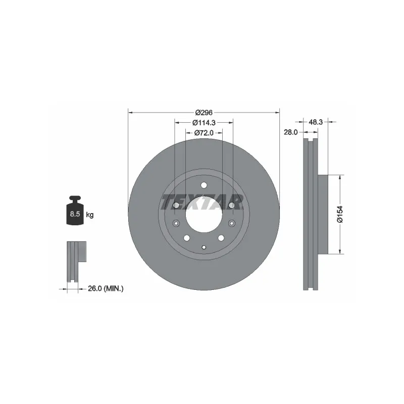 Jeu de 2 disques de frein avant TEXTAR 92180803