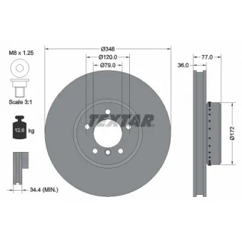 Jeu de 2 disques de frein avant TEXTAR 92182425
