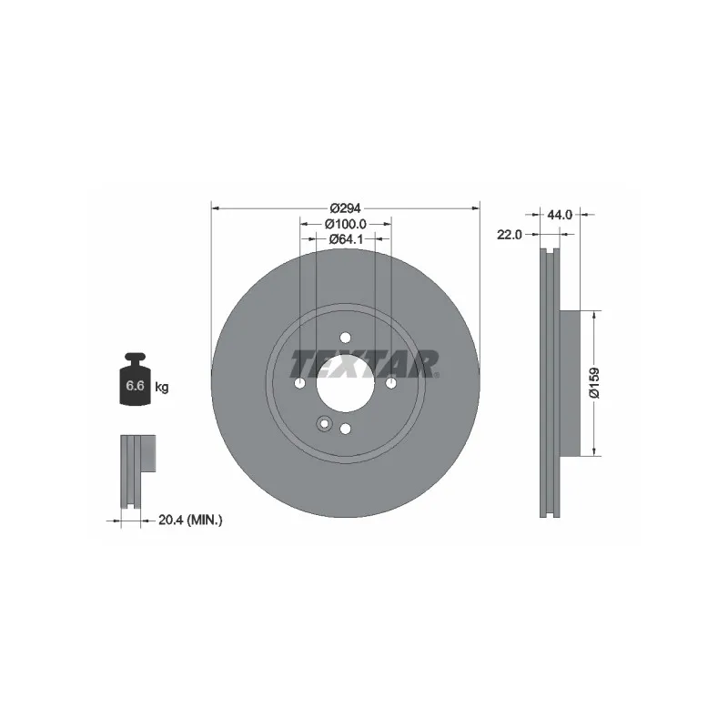 Jeu de 2 disques de frein avant TEXTAR 92183505