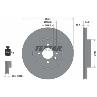 Jeu de 2 disques de frein avant TEXTAR 92183603