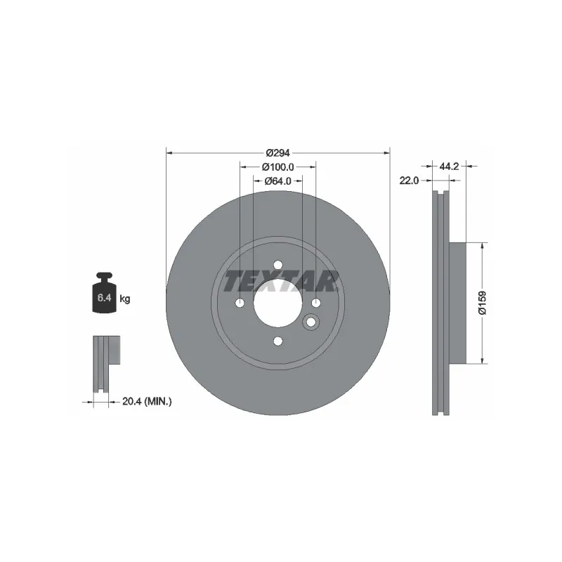 Jeu de 2 disques de frein avant TEXTAR 92183603