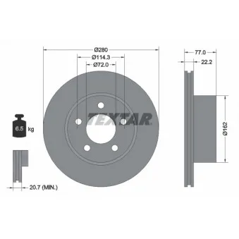 Jeu de 2 disques de frein avant TEXTAR 92184303