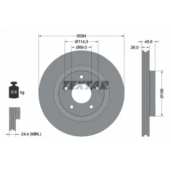 Jeu de 2 disques de frein avant TEXTAR 92184405